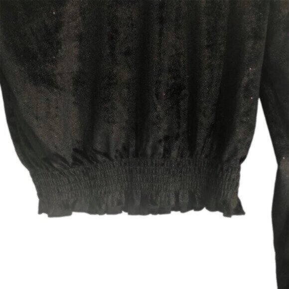 NWT  I.N. Girl Girls Black Glitter Blouse Small - Picture 3 of 6